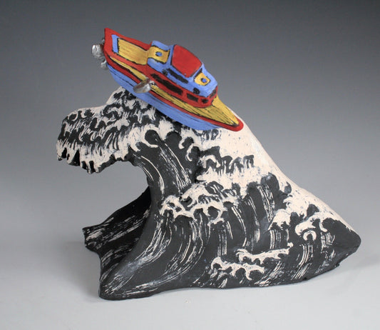 “Hokusai Goes Fishing” by Constance Cramer Creek